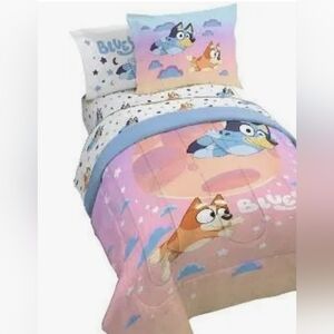 Bluey Kids Comforter Set - Pink and Blue